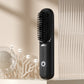 Rechargeable Hair Straightener Brush with Ceramic Teeth and Ion Release, Travel Pouch