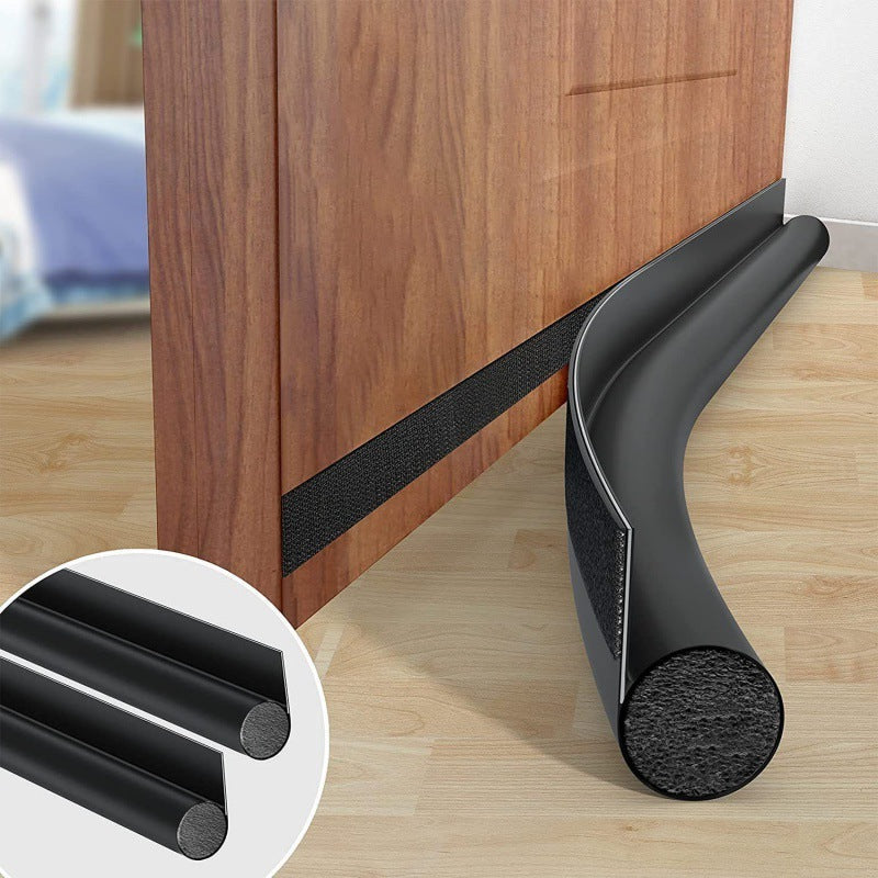 Foam Door Sweep with Rigid Channel and Adhesive Backing for Home Doors