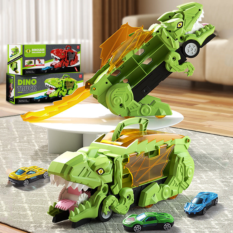 Transforming Dinosaur Truck with LED Lights and 2 Toy Cars