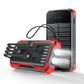 Solar Power Bank with Built In Multi-Tip Cables and LED Floodlight for Outdoor Charging