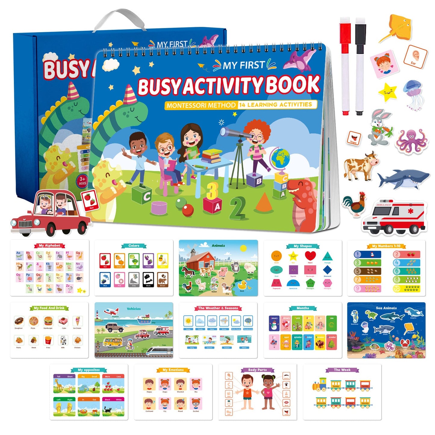 Interactive Activity Book with Matching Pieces and Color Learning for Kids