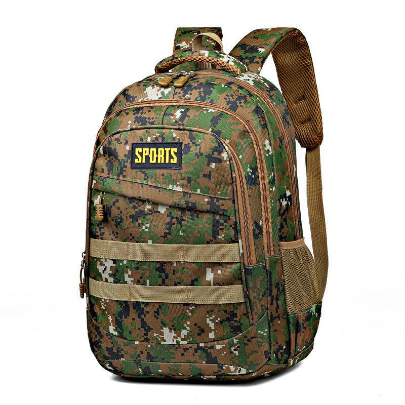 Camouflage Backpack with Padded Laptop Sleeve and Water Bottle Pockets, Multiple Compartments