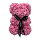 Foam Rose Teddy Bear with Ribbon Neck Detail and Dust Resistant Material
