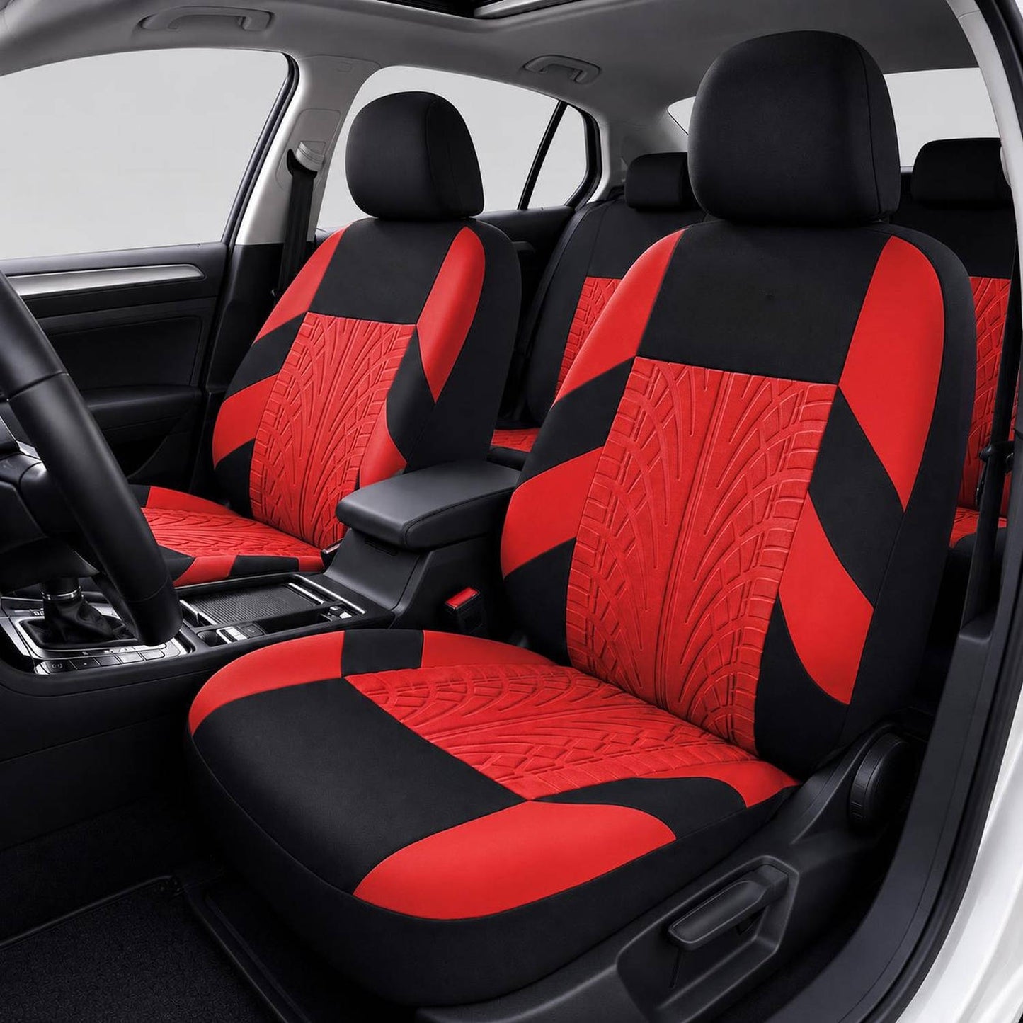 Universal Car Seat Covers for 5 Seats, Breathable Fabric Front and Rear Protectors, Airbag Compatible, Fits Cars Trucks SUVs and Vans