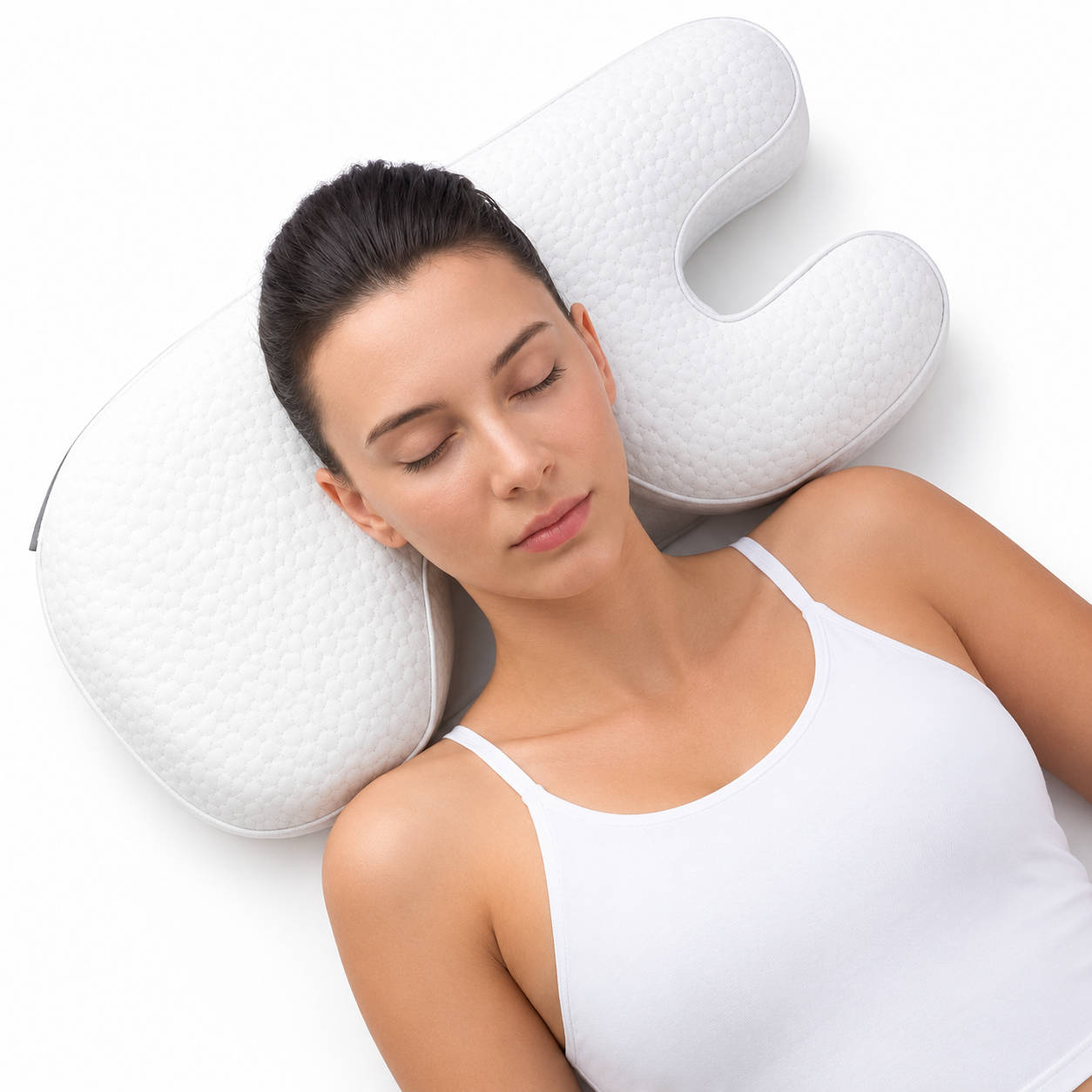 Anti Wrinkle Skincare Pillow, Ergonomic Memory Foam Pillow for Side and Back Sleepers, Helps Reduce Sleep Lines