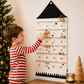 Fabric Advent Calendar with 24 Numbered Pockets and Wall Mounting, Black or Red