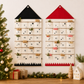 Fabric Advent Calendar with 24 Numbered Pockets and Wall Mounting, Black or Red