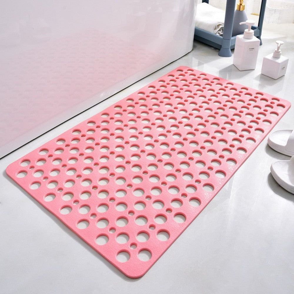 Textured Shower Mat with Traction Grooves and Heat-Resistant Material