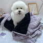 Plush Pet Bed with Raised Border and Matching Pillow, Machine Washable