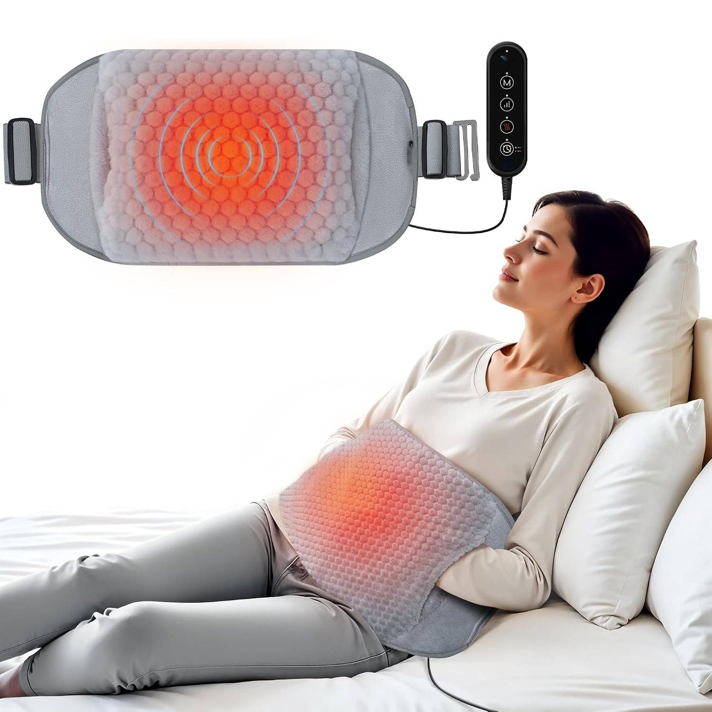 Heating Pad for Back, Graphene Heating and Massage Pad for Home Relaxation