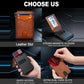 Mens RFID Card Holder Wallet, Slim Bifold Front Pocket Wallet with Aerospace Aluminum and Cash Clip, Everyday Carry Gift for Men