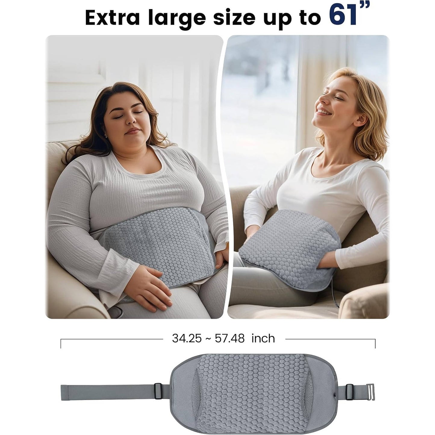 Heating Pad for Back, Graphene Heating and Massage Pad for Home Relaxation