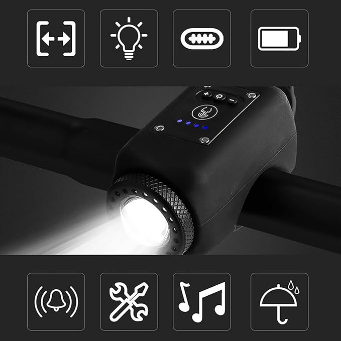 Bicycle Light and Horn with 110dB Alert and Remote Control