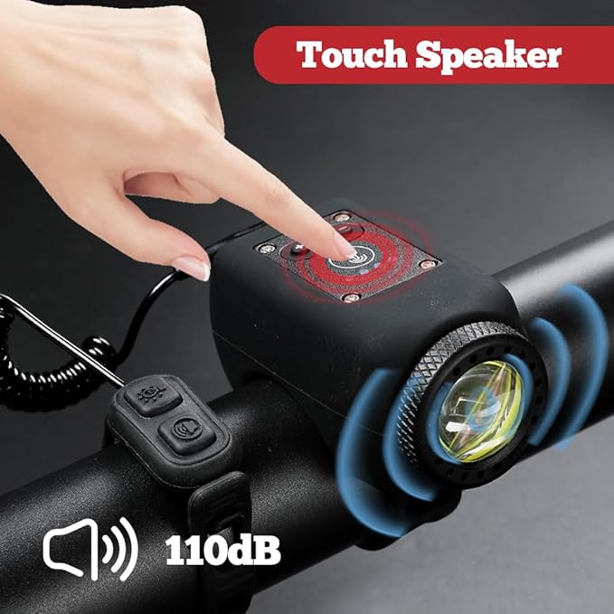 Bicycle Light and Horn with 110dB Alert and Remote Control