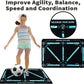 Soccer Training Mat with Numbered Grid and Elastic Cord for Footwork Drills