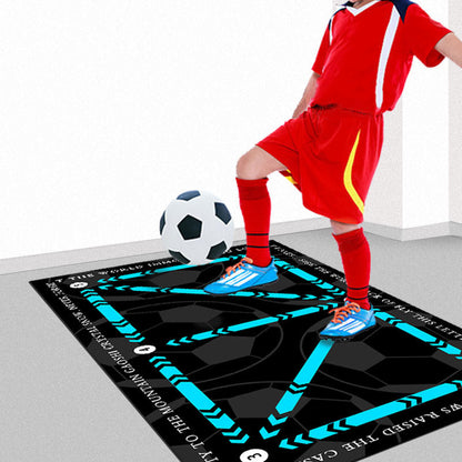 Soccer Training Mat with Numbered Grid and Elastic Cord for Footwork Drills