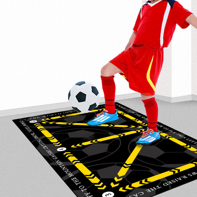 Soccer Training Mat with Numbered Grid and Elastic Cord for Footwork Drills