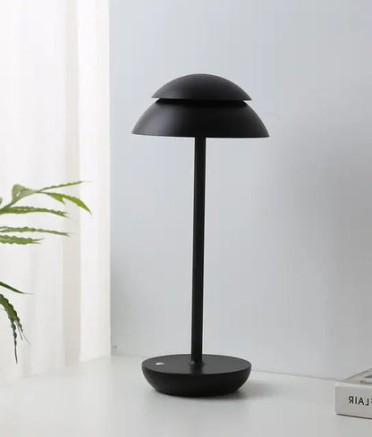 Cordless Table Lamp with Touch Dimming and Aluminum Dome Shade