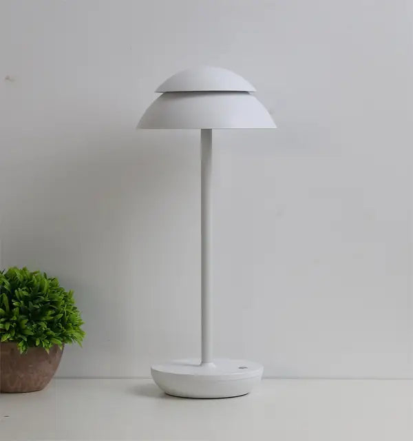 Cordless Table Lamp with Touch Dimming and Aluminum Dome Shade