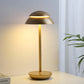 Cordless Table Lamp with Touch Dimming and Aluminum Dome Shade