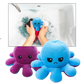Flip Octopus Plush with Dual Expressions and Color Changing Faces