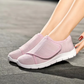 Womens Wide Fit Walking Shoes with Adjustable Strap and Breathable Mesh