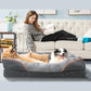 Dog Bed with Orthopedic Foam and Raised Cushioned Walls, Machine Washable Cover