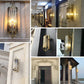 Copper Wall Sconce with IP65 Weather Protection and Glass Panel for Outdoor Entryways