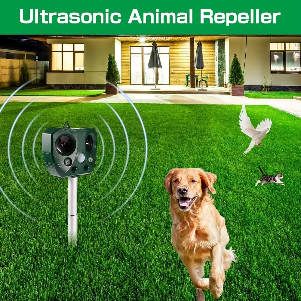 Solar Ultrasonic Animal Repeller for Gardens