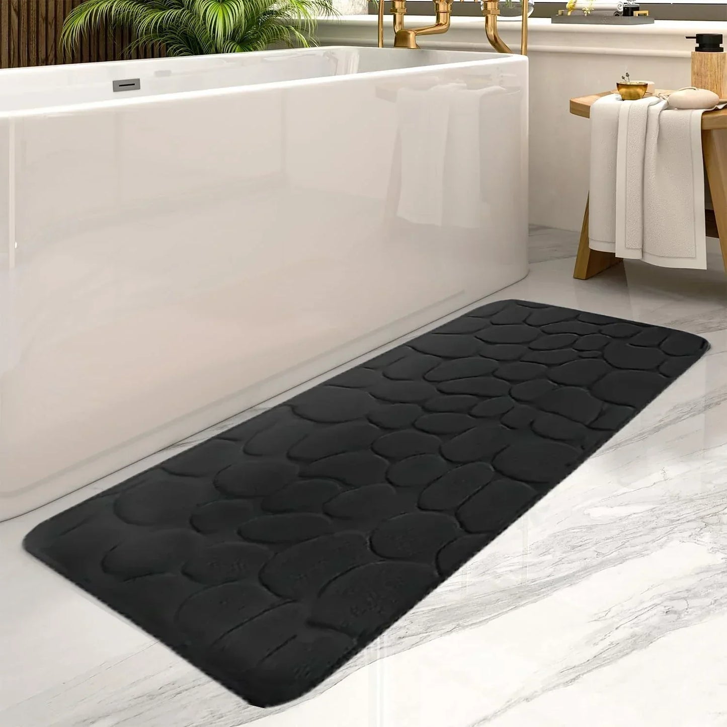 Microfiber Bath Mat with Latex Grip Backing and Fast Drying, 24x36 Inches