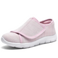 Womens Wide Fit Walking Shoes with Adjustable Strap and Breathable Mesh