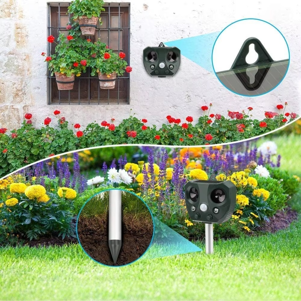 Solar Ultrasonic Animal Repeller for Gardens