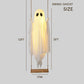 Outdoor Ghost Swing with String Lights and Wooden Seat for Halloween Porch Display