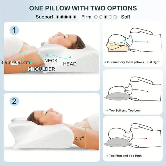 Butterfly Shape Memory Foam Pillow for Side and Back Sleepers