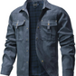 Snap Button Overshirt with Flannel Lining and Western Yoke Design