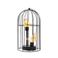 Warm White Fairy Light Birdcage Lamp with Metal Frame and Bird Accent
