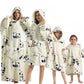 Oversized Hoodie Blanket with Pumpkin Print and Fleece Flannel, Machine Washable