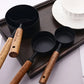 Measuring Cup and Spoon Set with Engraved Markings and Wooden Handles, 8-Piece
