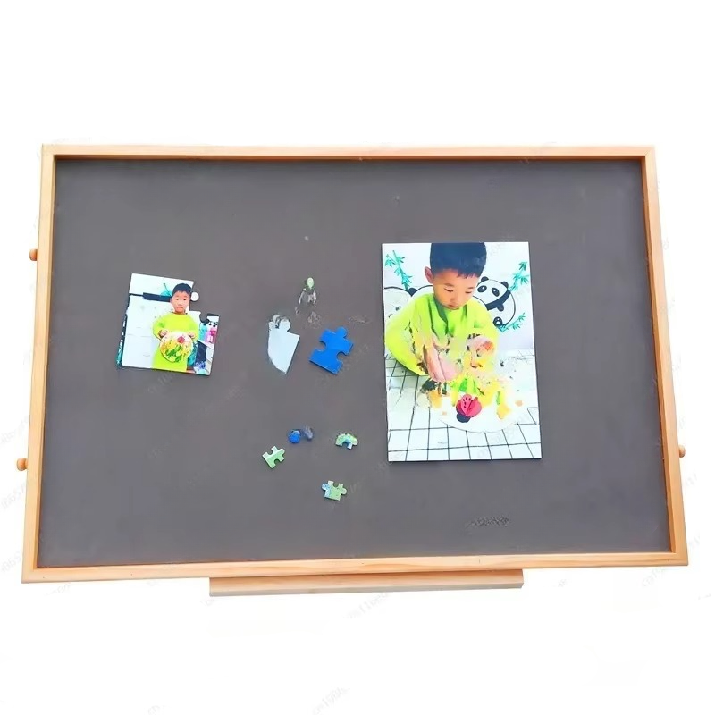 Puzzle Assembly Table with Four Storage Drawers and Auxiliary Board