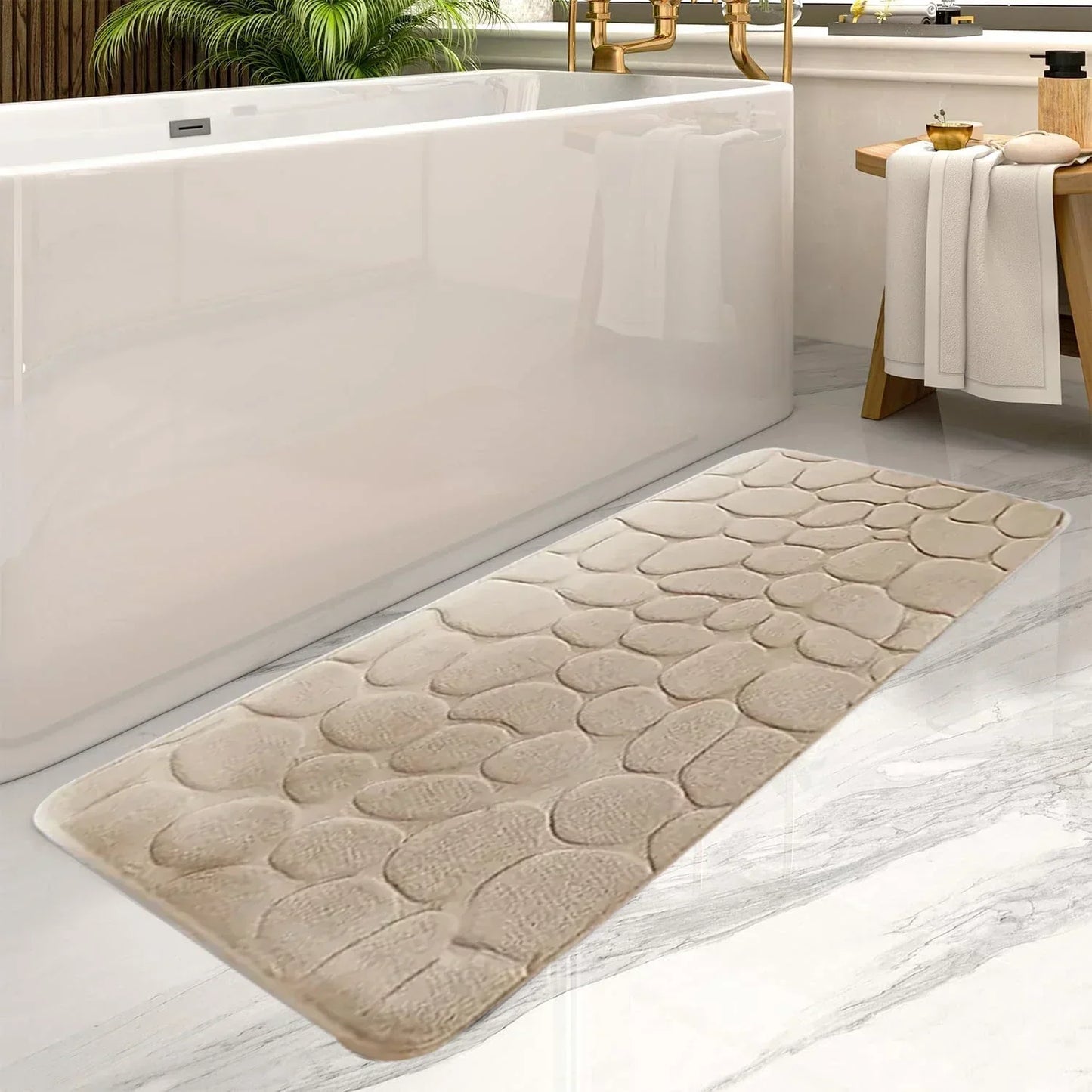 Microfiber Bath Mat with Latex Grip Backing and Fast Drying, 24x36 Inches
