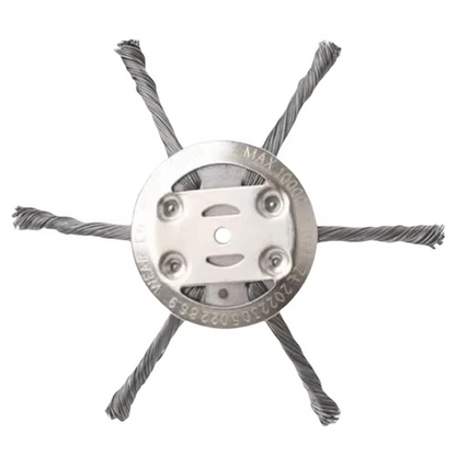 Wire Brush Trimmer Head with Steel Construction for Moss and Rust Removal