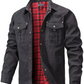Snap Button Overshirt with Flannel Lining and Western Yoke Design