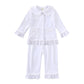 Kids Pajama Set with Plaid Pants and Elastic Waistband