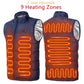 Heated Vest with 9 Heating Zones and USB Power Connection for Outdoor Activities