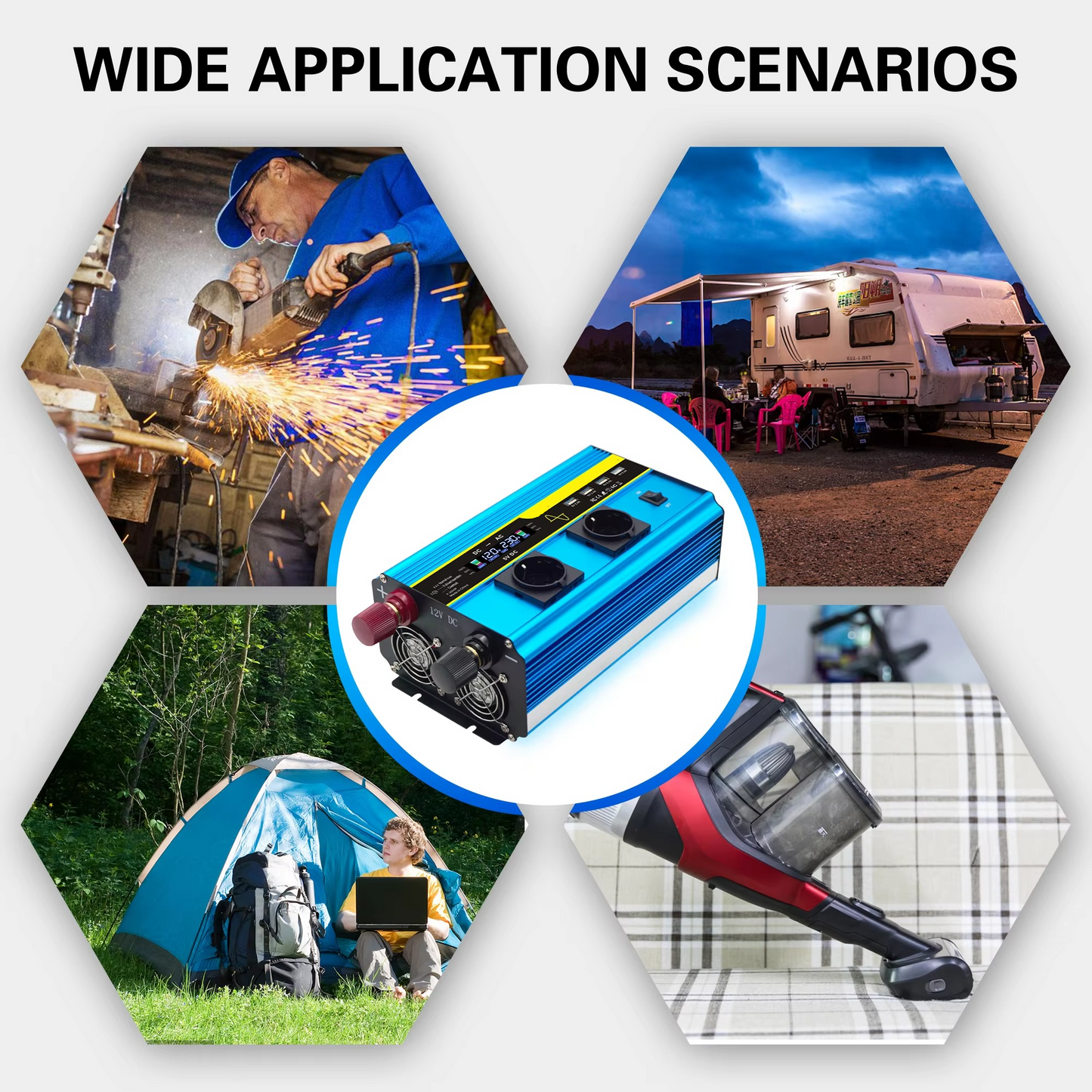 Pure Sine Wave Power Inverter 4000W with Dual Voltage Input and Switchable AC Output
