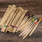 Bamboo Toothbrush Set with Soft Nylon Bristles and Naturally Antibacterial Handle, 10 Pack