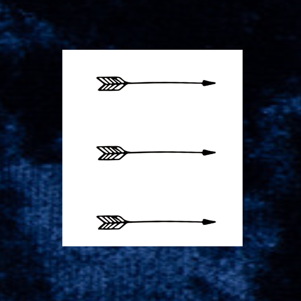 Black Arrow Water Transfer Temporary Tattoo, 2.5 x 4 Inches