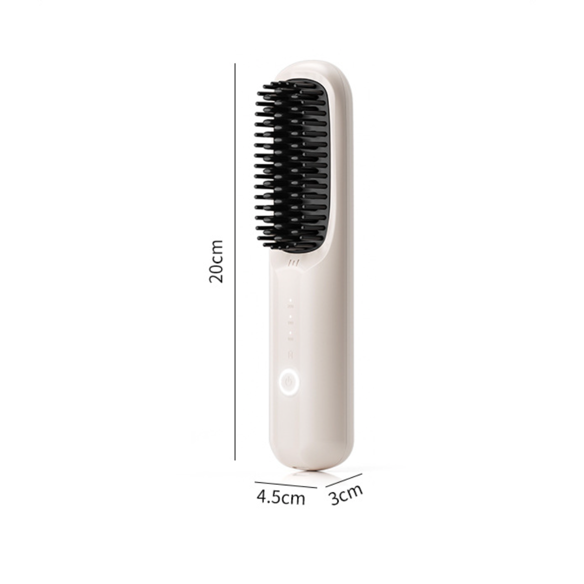 Rechargeable Hair Straightener Brush with Ceramic Teeth and Ion Release, Travel Pouch
