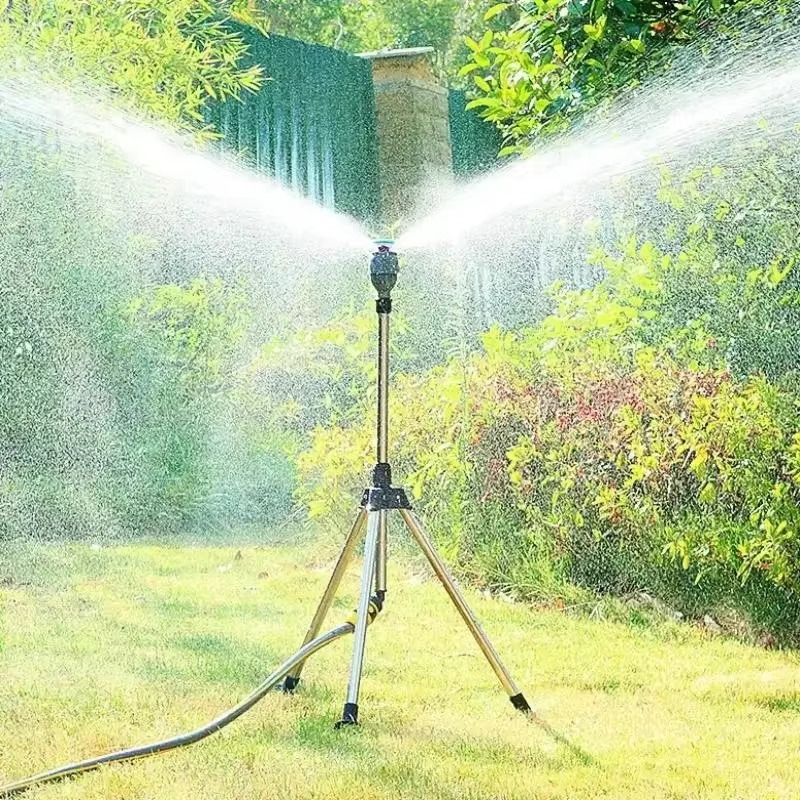 Adjustable High Pressure Rotating Tripod Lawn Sprinkler