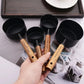 Measuring Cup and Spoon Set with Engraved Markings and Wooden Handles, 8-Piece